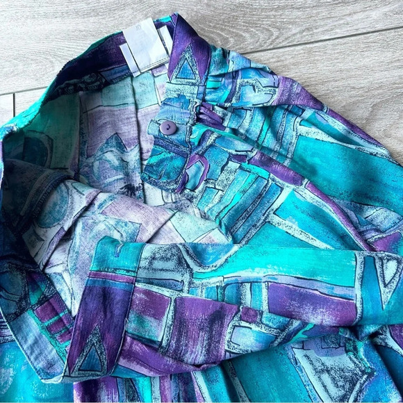 Vintage Bellessa Abstract Print Midi Maxi Skirt Made in Canada - Picture 8 of 14